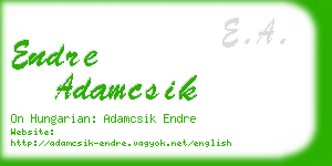 endre adamcsik business card